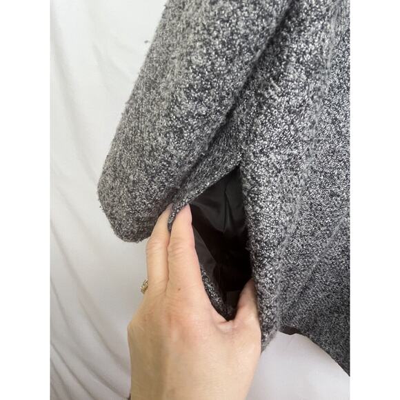 Chelsea 28 Women's Size Med Black/Gray Open Front Collarless Sweater Cardigan - Picture 7 of 9